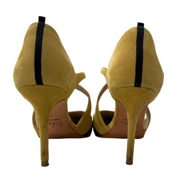 Boden Tisha Polka Dot Cow Hide and Yellow Suede Strappy Heels - Size 8.5 - Picture 7 of 16